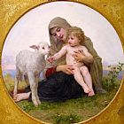 Lamb Canvas Paintings - Virgin and Lamb